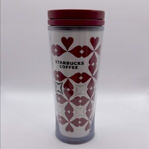2009 Starbucks Burgundy and White Heart Tumbler